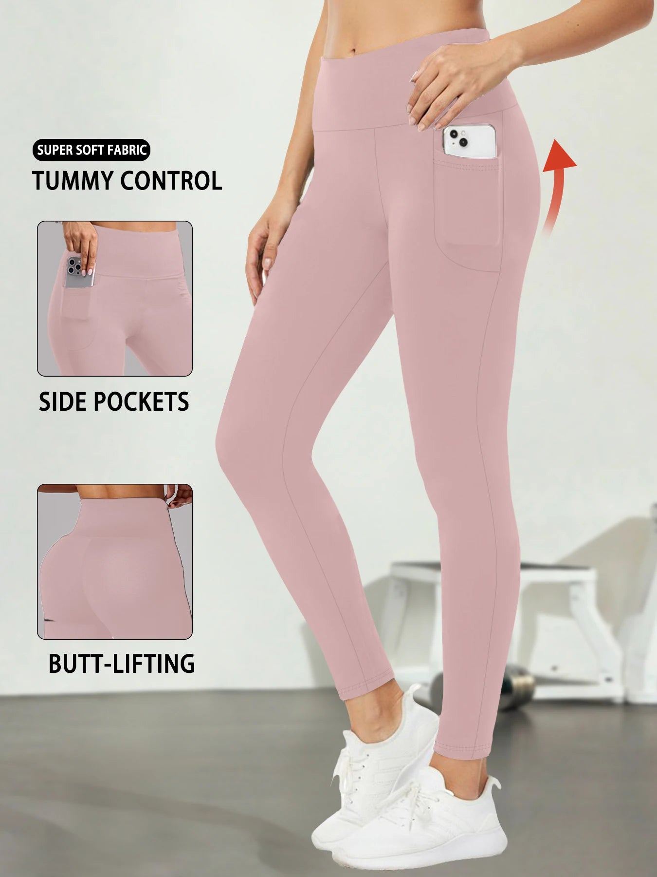 Women's Super Soft Leggings with Pockets, High Waisted Tummy Control for Yoga Workout and Casual Lounge Wear Comfort
