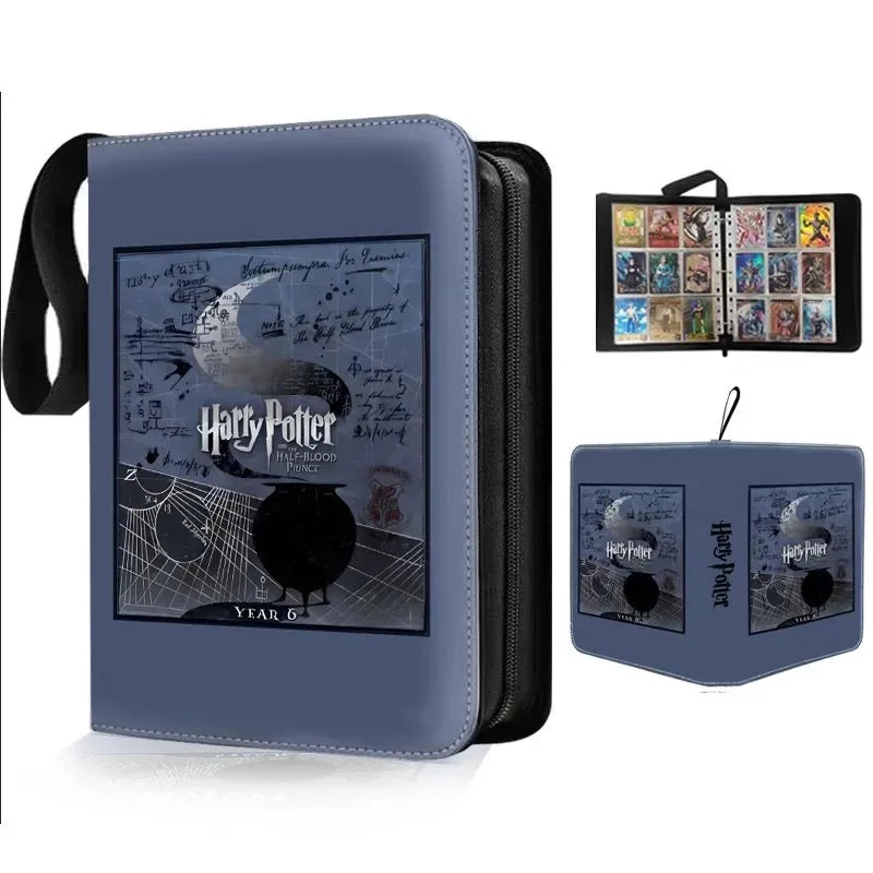 Harry Potter Card Book  Binder Album Holder Collcetion Card 900pcs Card Holder 9 Grid PU Gold Stamping Folder Toy Gift