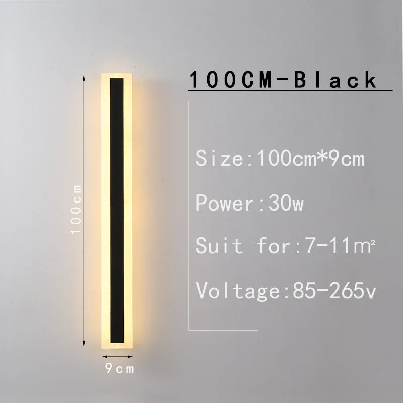 Long strip lamp，Outdoor IP65 waterproof , simple LED wall light suitable for courtyard, villa, gate, garden outdoor decoration