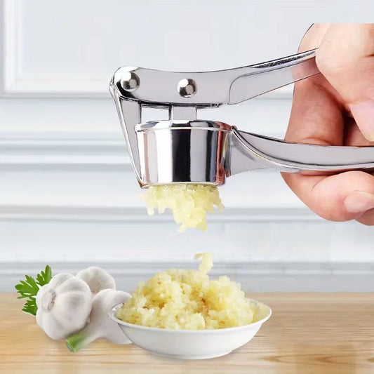 Premium Stainless Steel Garlic & Ginger Crusher, Heavy-Duty Manual Press Easy to Clean, Durable Kitchenware
