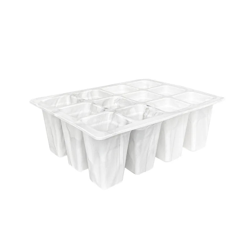 Seed Starting Tray Silicone 12 Cell Seed Starter Kit with Drain Holes Plant Germination Trays, Seedling Plug Trays for Gardening