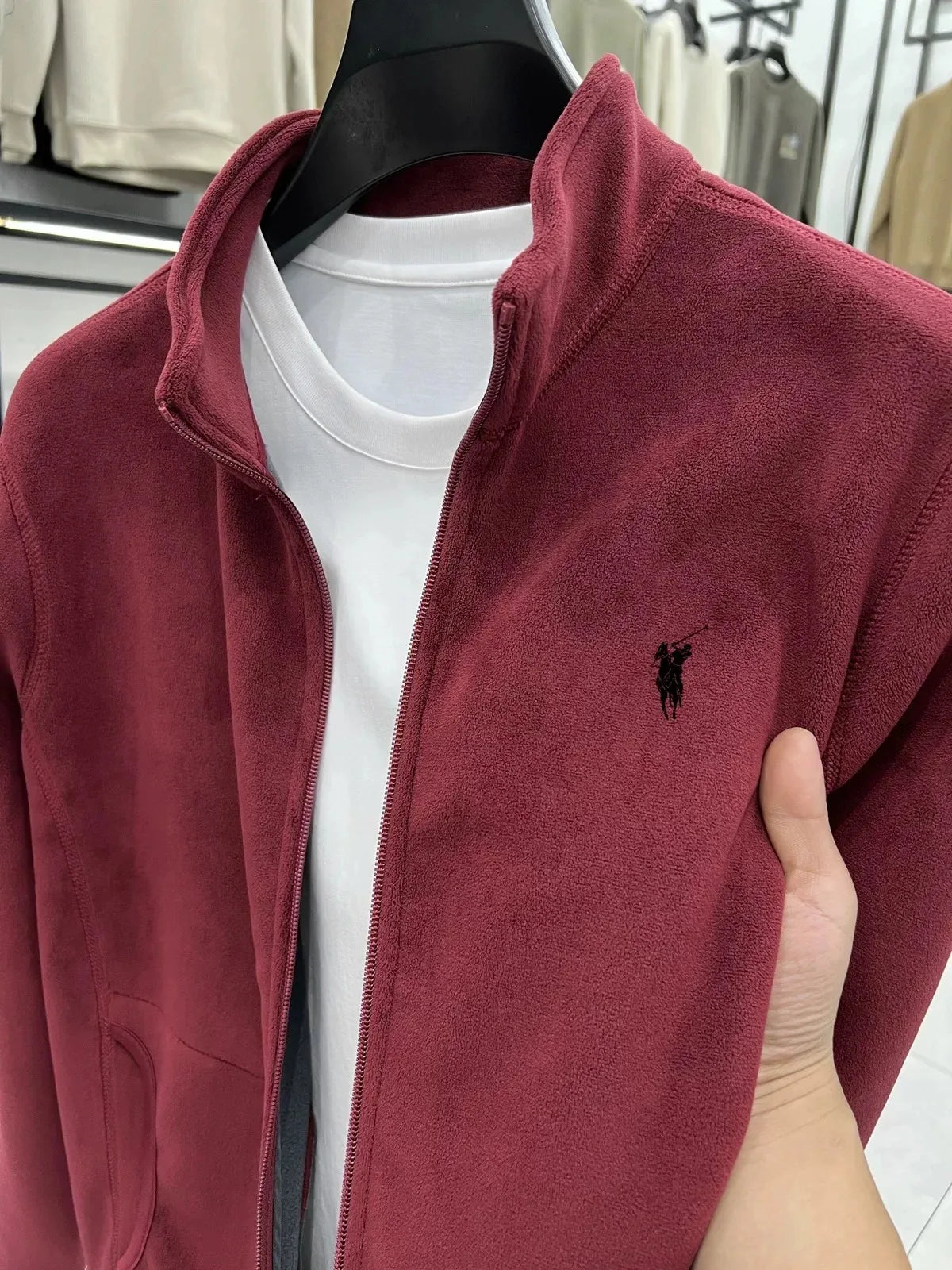 High end brand cardigan sweatshirt men's 2025 new designer fashion Paul embroidery plush coat autumn warm and thick casual jacke