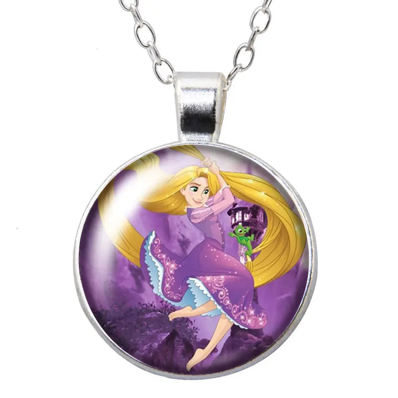 Enrolados Tangel Princess Rapunzel Round Photo Glass cabochon silver plated/Bronze/Crystal pendant necklace jewelry