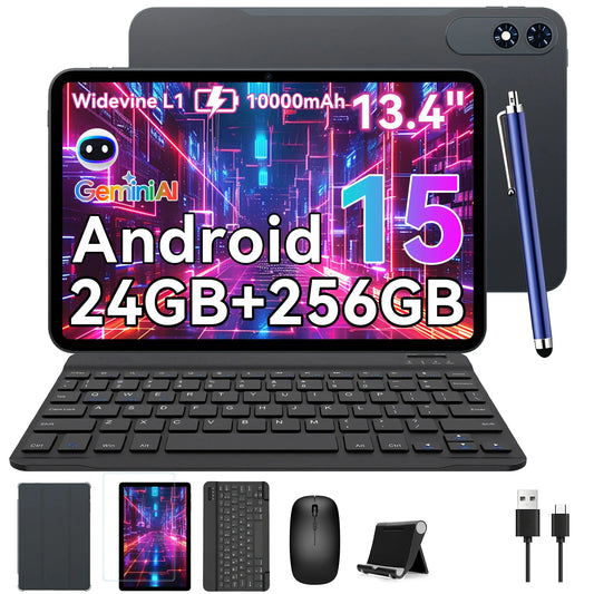TABWEE T60 PRO Android 15 Tablet with Keyboard - 13.4" 8GB + 256GB (2TB TF), Unisoc T7280, 10000mAh, 16MP+8MP, With Mouse, Pen