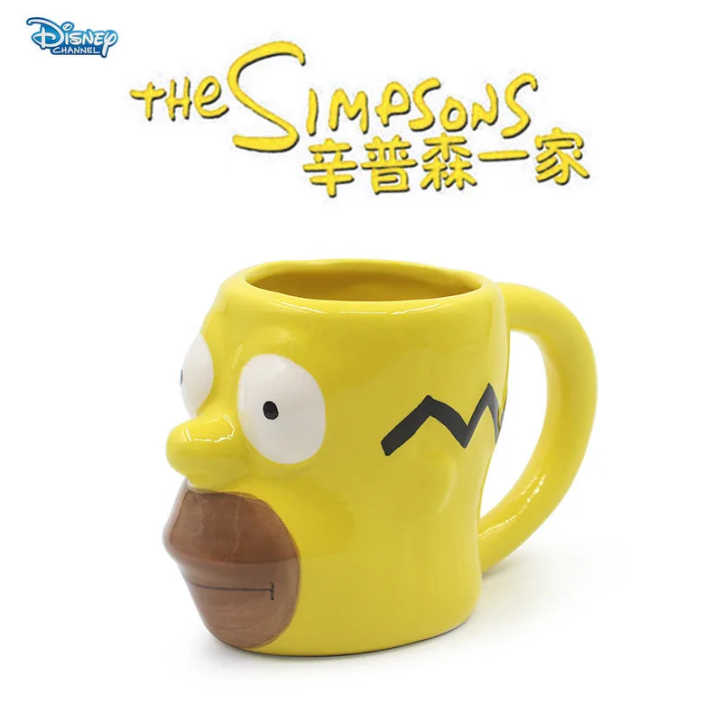 Disney cartoon Simpsons 3D mug ceramic three-dimensional cartoon cup creative household ceramic cup quirky friends office Gift