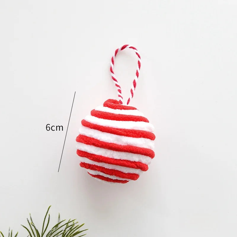 2026 Merry Christmas Ornaments Red Flocked Burgundy Christmas Tree Hanging Decorations Pendants Holiday Party Decor