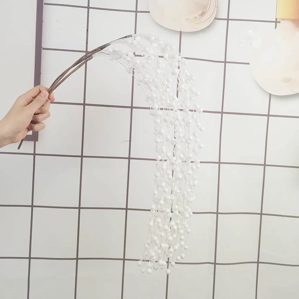 Glitter Stem Branch for Christmas Tree Decoration, Artificial Flowers, Golden Powder, Hanging Vine, Xmas Decor Supplies