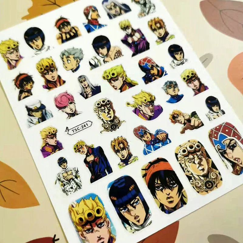 1 PC Anime JoJo 3D Self Adhesive Decal Slider DIY Decorations Tools Nail Art Sticker TSC 318