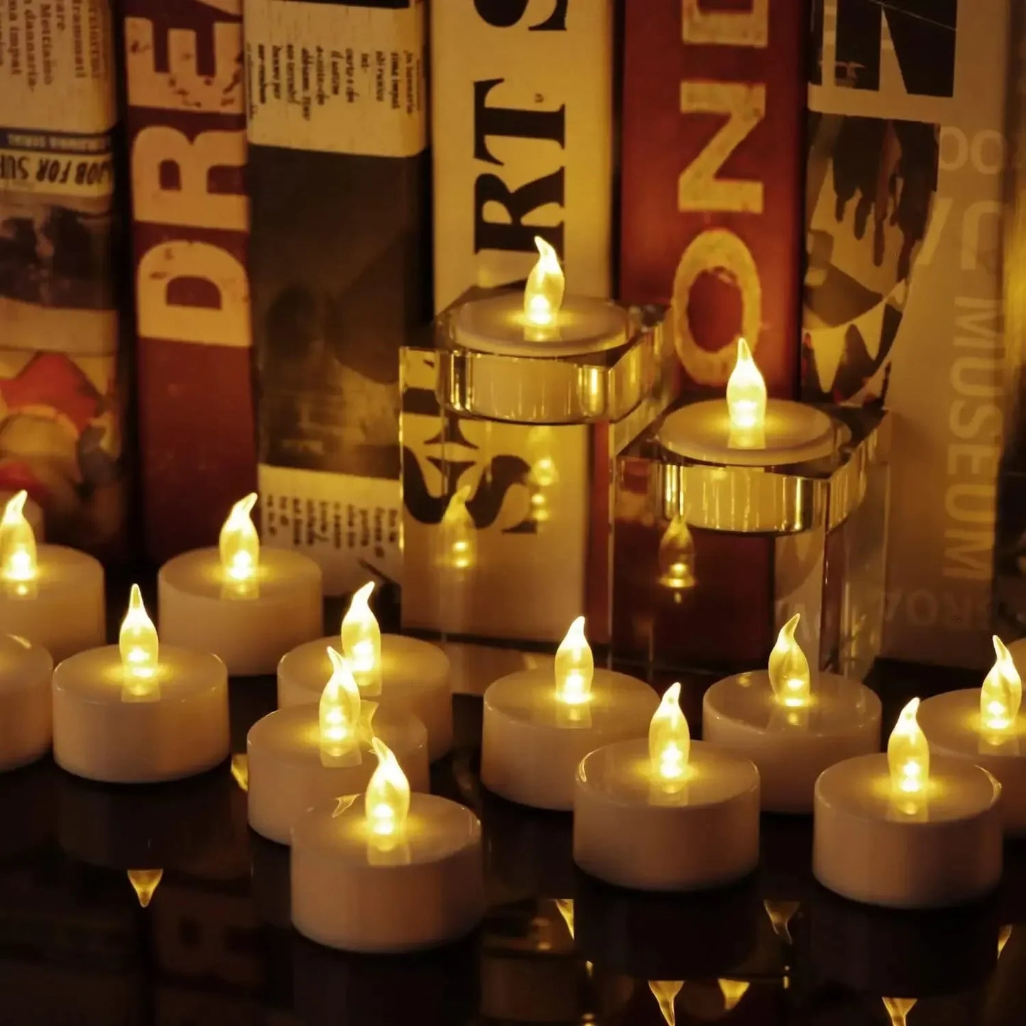 Candlium 12 Pack Warm Yellow LED Flameless Tea Light Candles 200+ Hours Battery Powered Perfect For Wedding Anniversary Decor