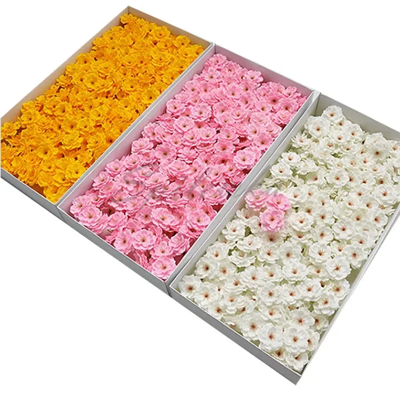 Romantic Cherry Blossom Artificial Flowers for Wedding DIY Decoration 25pcs/lot