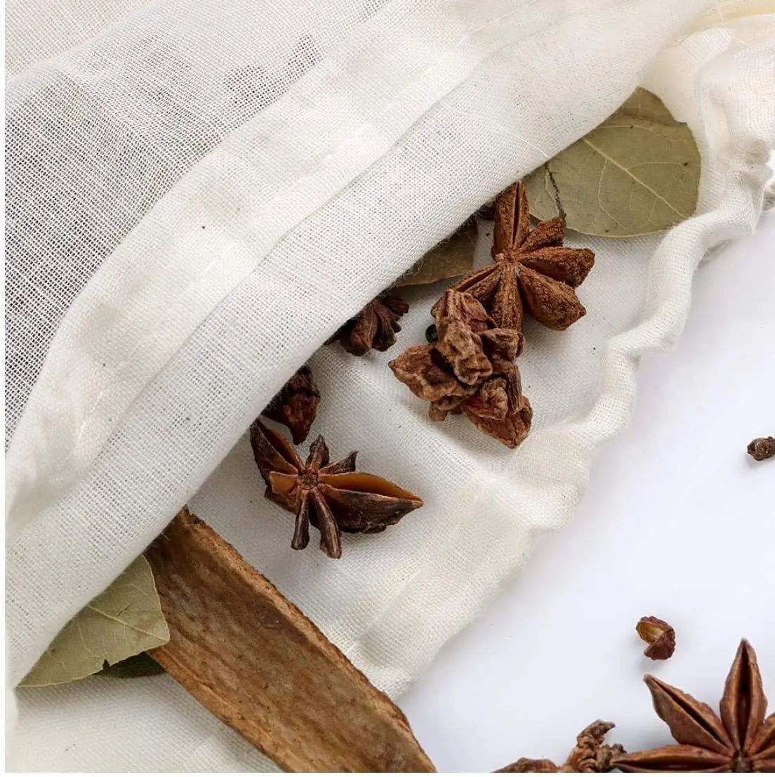 5pcs 20x25CM Reusable Drawstring Cotton Soup Bag Straining Cheesecloth Bag Spice Bag for Cooking Muslin Bags Bone Broth Brew Bag