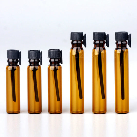 Glass Dropper Bottle Transparent Mini 1ml 2ml Stick Essential Oil with Inner Stopper Sample Trial Use Perfume Sub Bottles Empty