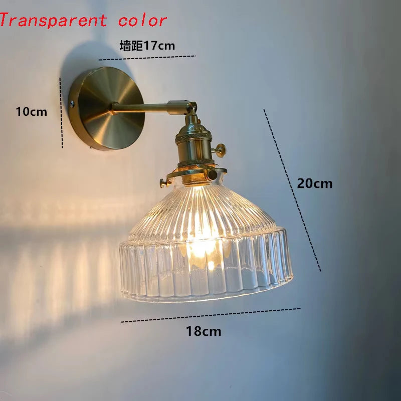 Lighting for Living Room  Wall Decor Nordic Personality Green Glass Art Clear Fresh Air Aisle Mirror Headlight Bedroom Headlamp