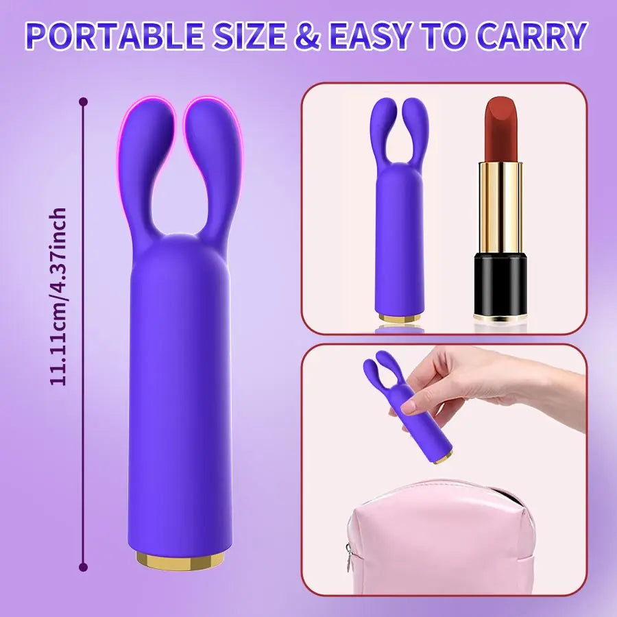 Female Clitoral Vibrator G-spot Nipple Rabbit Ear Dildo Stimulator 10 Vibration Modes Massager Adult Couple, Female Flirting Use