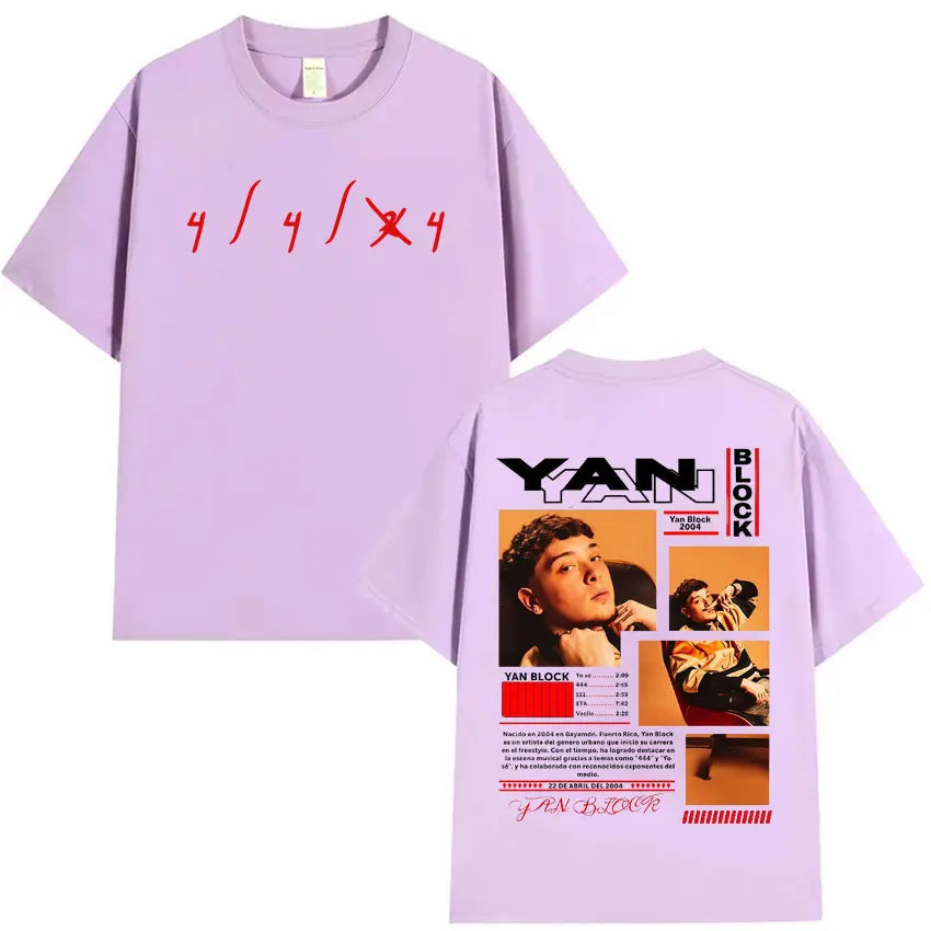 Rapper Yan Block Carlos Yandre Album Tour 2025 Pop Graphic T Shirts Men's Hip Hop Gothic High Quality Cotton T-shirts Streetwear