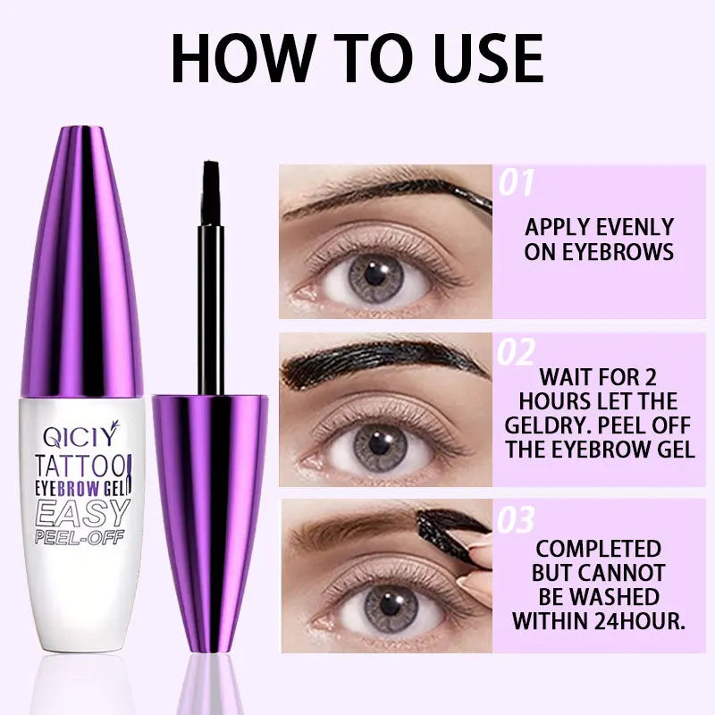 Peel-Off Eyebrow Gel, Long-Lasting Waterproof & Sweatproof, Quick-Dry Tint Gel for Perfect Brows