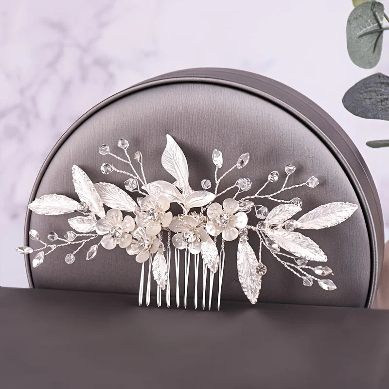 Wedding Hair Combs Bridal Hair Accessories For Women Hair Jewelry Silver Color Pearl Rhinestone Head Jewelry Women Accessories
