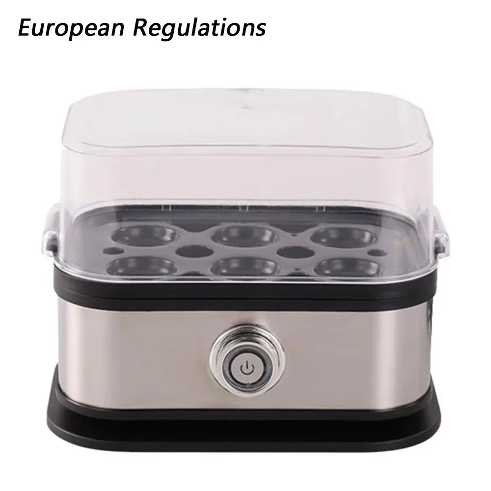 200W Power Eggs Boiler Space Saving 6 Eggs Capacity Smart Egg Cooker Stainless Steel Multi Functional Rapid Egg Cooker