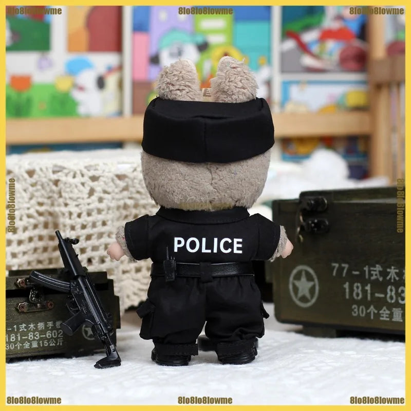 Labubu 3.0 Clothes Handsome Special Policeman Shirt Trousers Belt Shoes Set Mini Plush Doll Clothing Fashion Doll Accessories