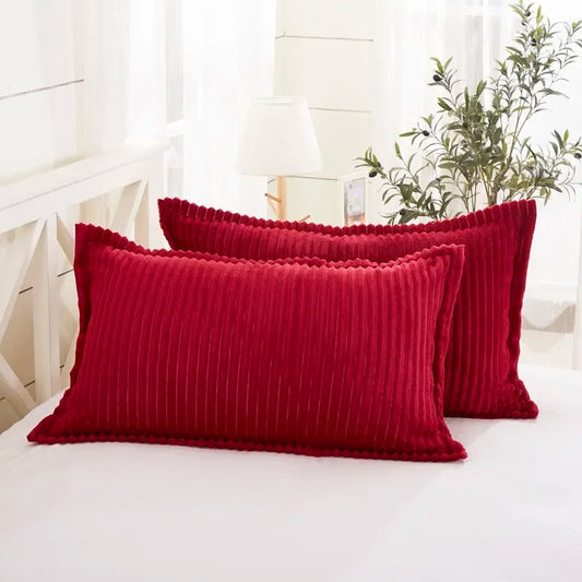1/2pcs Autumn Thicken Coral Fleece Pillowcases Solid Color Flannel Pillow Case Sofa and Comformatable Pillowcases 48x74cm