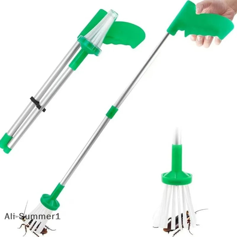 【E】Folding Spider Catcher Long Handle Cockroach Grabber Spider Trap Tool Pick Up Tool Family Trap Tool For Home Outdoor