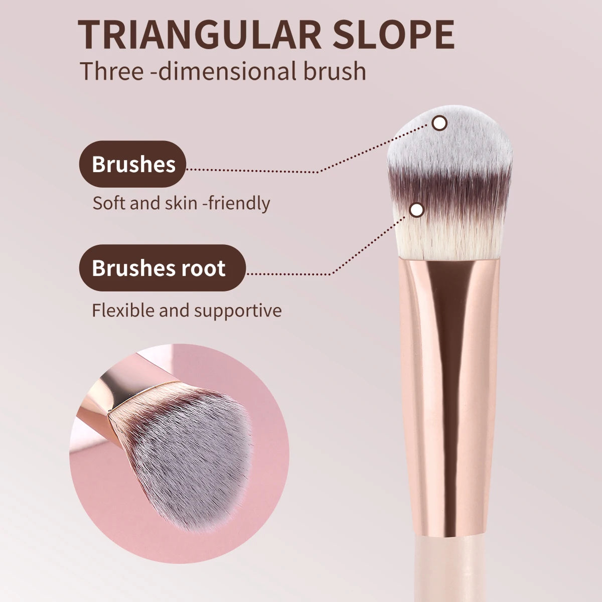 MAANGE 8pcs Makeup Brush Set Including Powder Blusher Foundation Makeup and Contour Brush Portable Travel Set for All Skin Types