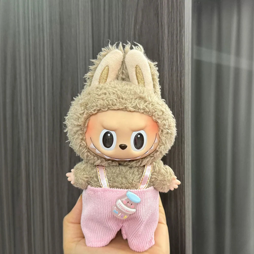 Labubu Doll Clothes Enamel Labu Cloth 17cm Doll Cute Dress-up Climbing Clothes Skirt Plush Toy Clothes