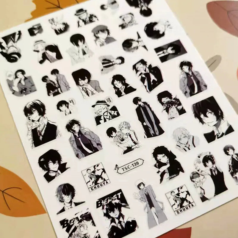Anime JoJos Bizarre Adwenture Design 3D Decoration Sliders DIY Back Glue Self Adhesive  Nail Art Sticker TSC 133