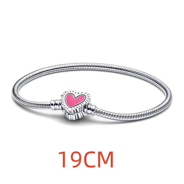 2024 925 Silver Plated Valentine's Day gift for lovers Pendant Charms it Original Bracelet For Women DIY Fashion Jewelry Making