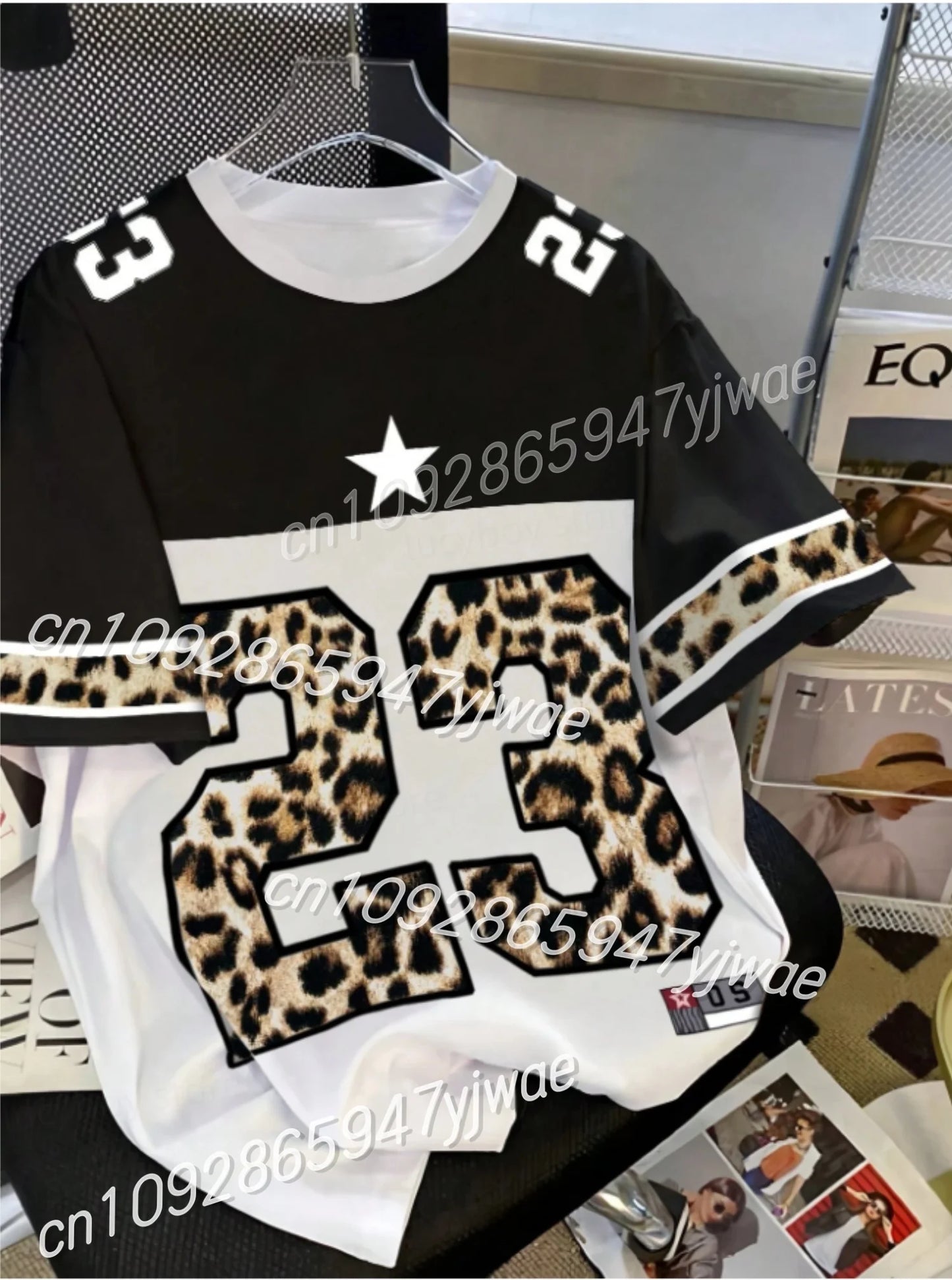 Summer New Women Number 88 Personality American Casual Digital Print T Shirt Summer Women Beach Girl Short Sleeved Top