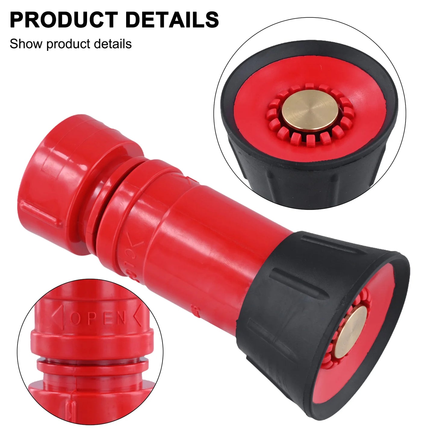 1pcs Fire Hose Nozzle Inch Heavy Duty Nozzle High Pressure Pump Sprinkler Multifunction Irrigation Sprayer Garden Supplies