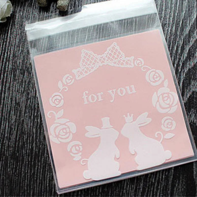 50PCS Cute Cartoon Monster Cookie Candy Self-Adhesive Plastic Bags For Biscuits Snack Baking Package Supplies Christmas Decor