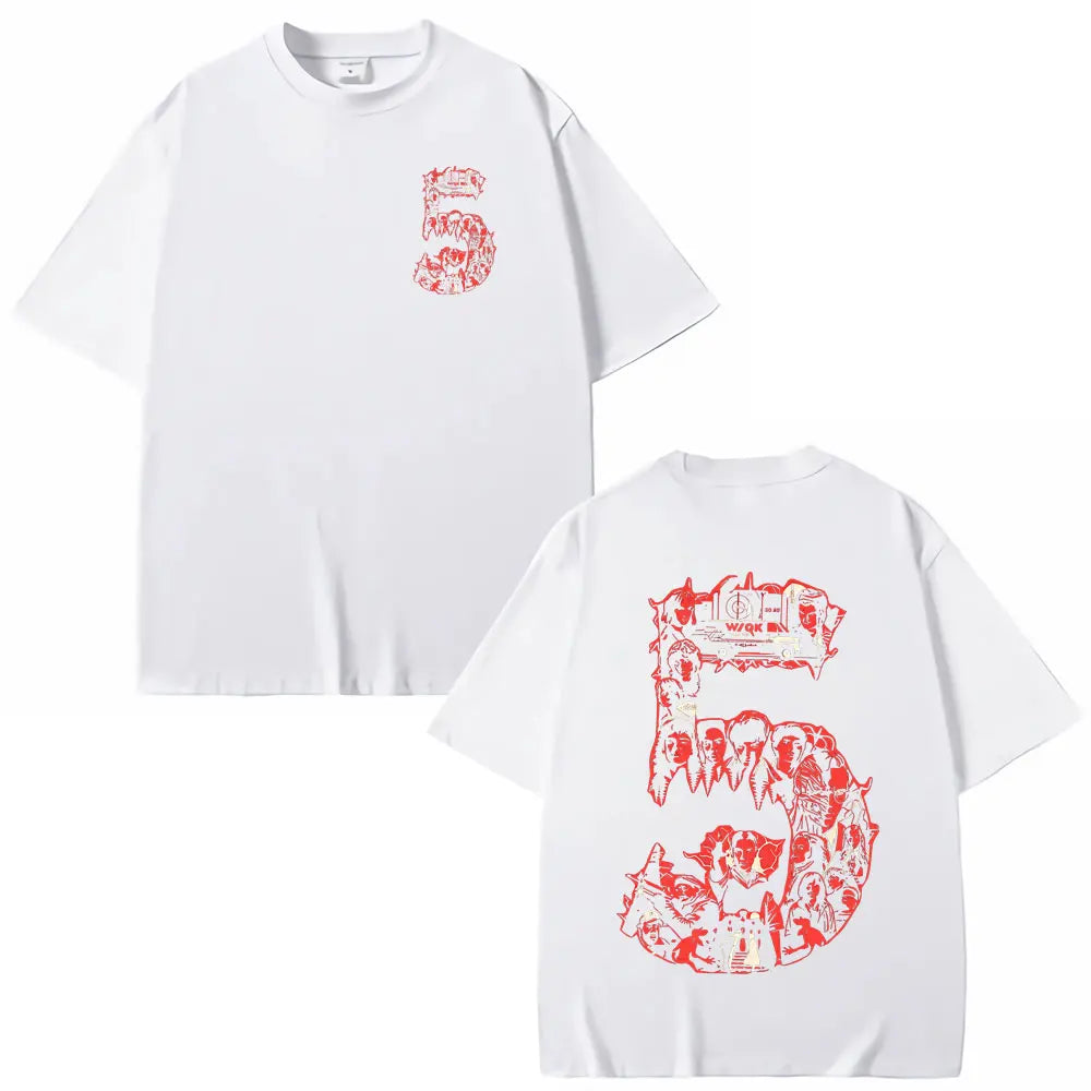 American TV Series Season 5 Eddie Munson The Demogorgon T-shirt  Men Women Clothing Cotton Casual Short Sleeves T-shirts Tops