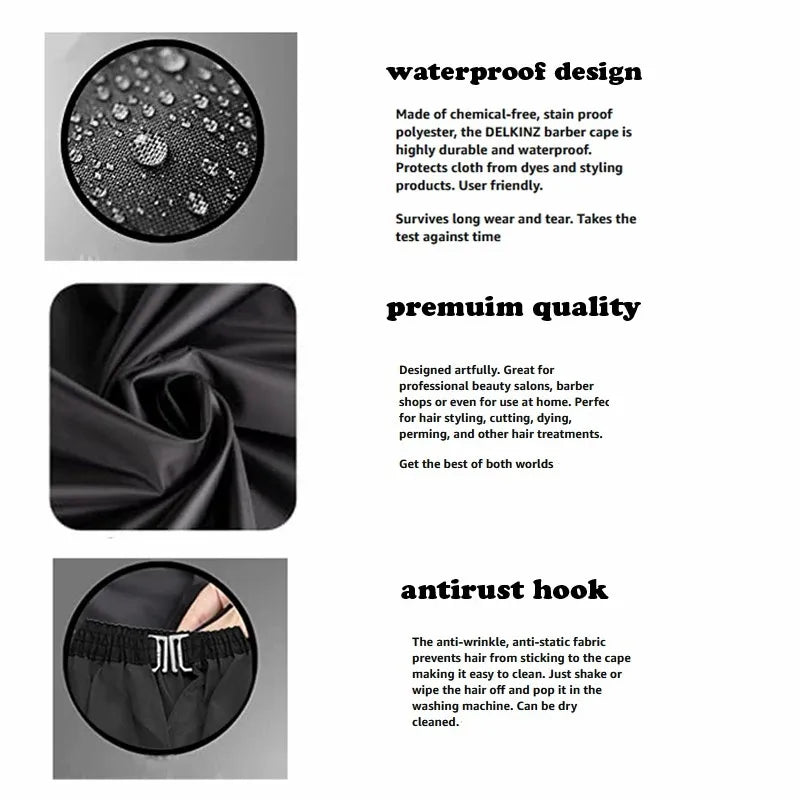 Black Hair Cutting Salon Barber Capes Hairdressing Cape 1Pcs Big Size Cover For Hair Salon Beauty Hairdressing Tools