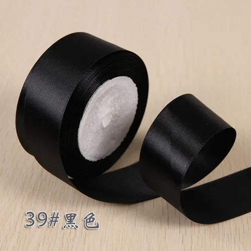 25Yards 6/10/15/20/25/40/50mm Silk Satin Ribbon Wedding Party Christmas Ribbon Flowers Gifts Decorated DIY Apparel Sewing Fabric