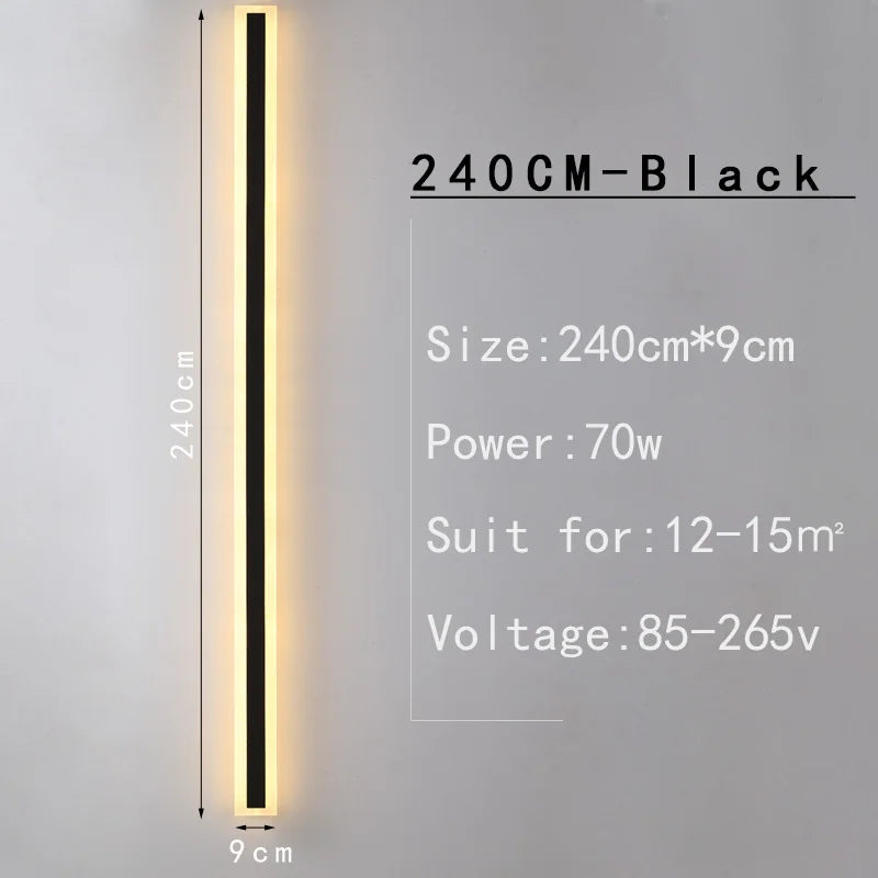 Long strip lamp，Outdoor IP65 waterproof , simple LED wall light suitable for courtyard, villa, gate, garden outdoor decoration