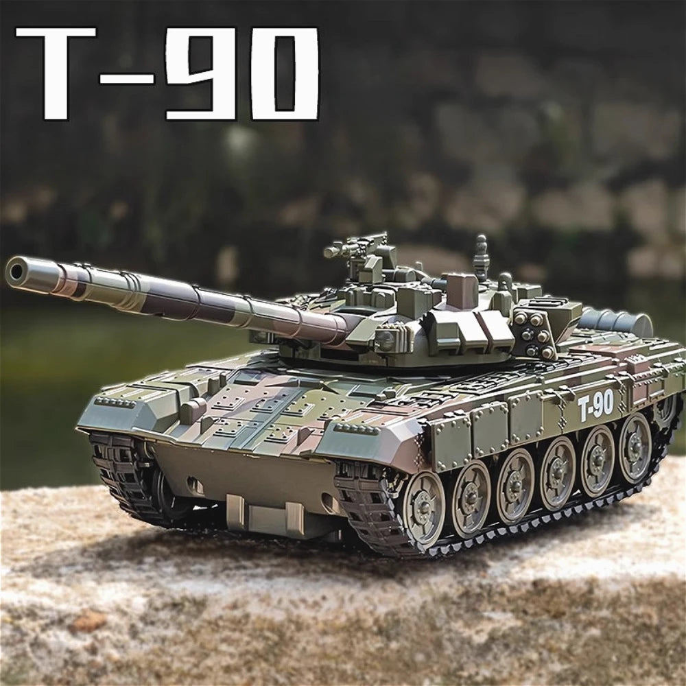 1:32 Scale T-90 Leopard2 M4 Main Battle Tank Model Toy Sound Light Tiger Heavy Tanks Spray Military Vehicle Models for Kid Gifts
