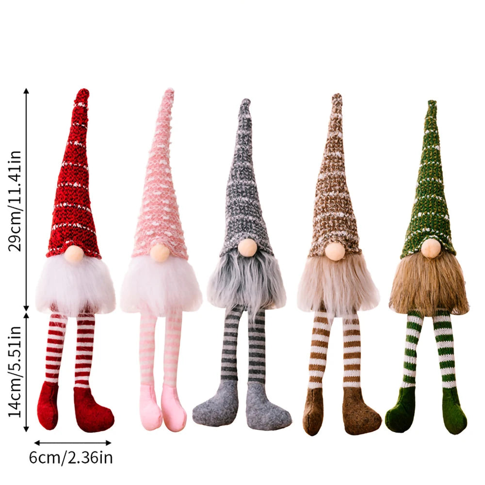 Christmas Faceless Doll Long-Legged Knitted Hat Gnomes Plush Elf Ornaments Merry Xmas Home Decoration 2024 Happy New Year Gift