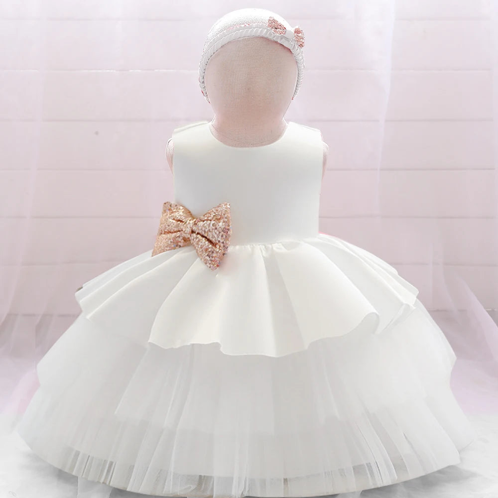 Infant Baby Girl Christmas Dresses Sequin Bow Princess Dress For Girls Birthday Wedding Party Dress Children Evening Clothes