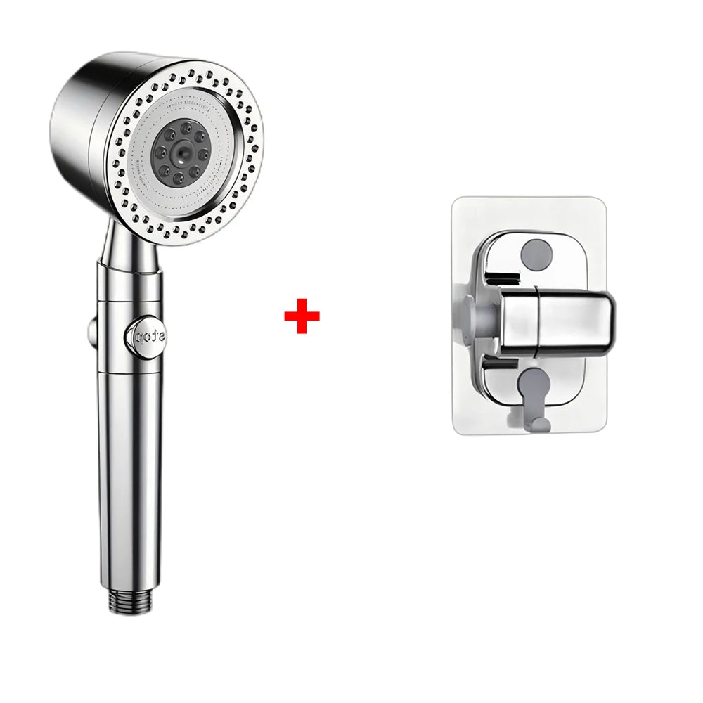 5 Modes Bathroom Shower Head Portable High Pressure Powerful Rain ShowerHead Explosion-proof and Drop-proof Universal Shower Set