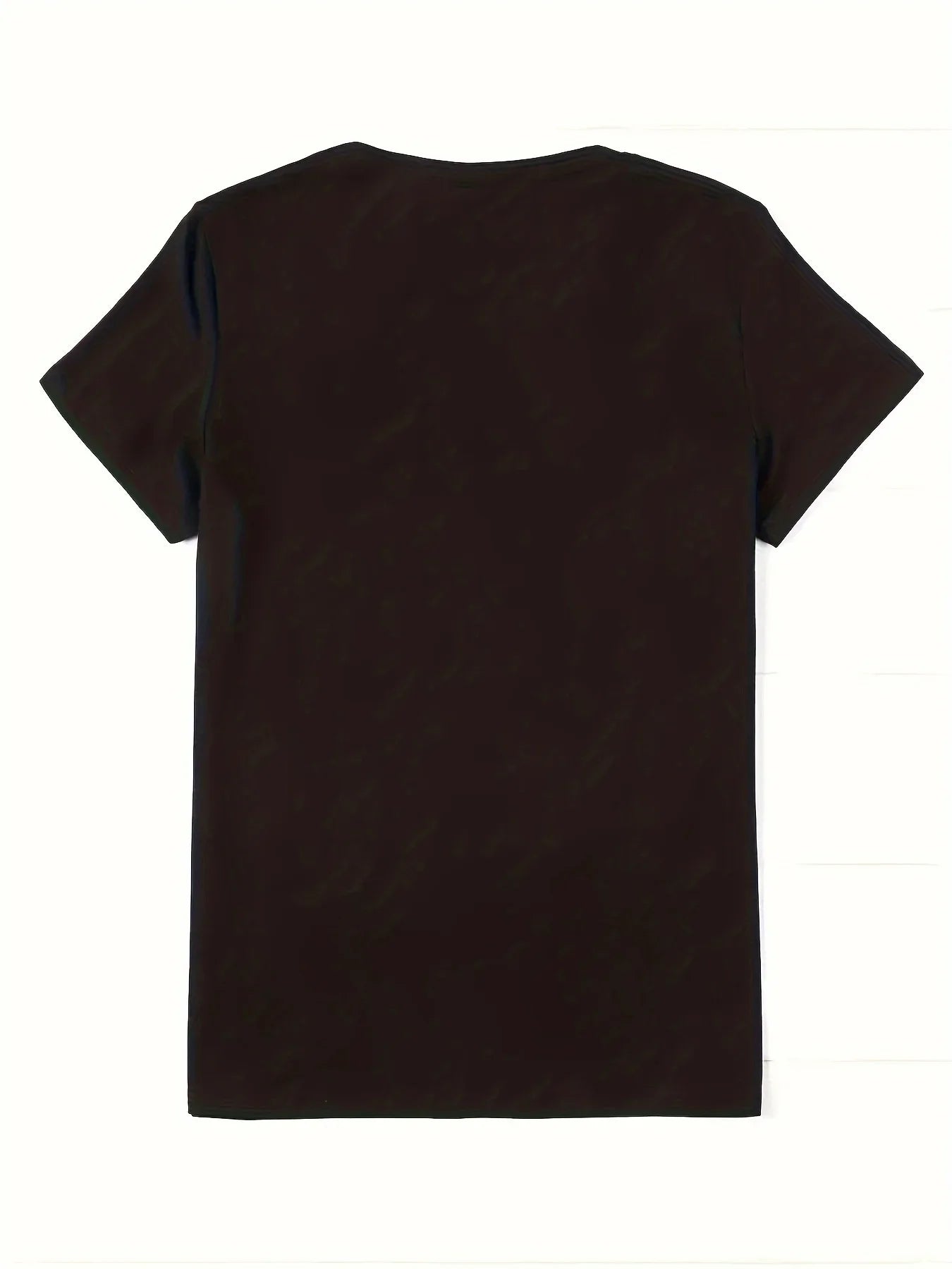 Chic Valentine's Day Butterfly Heart Print Casual T-Shirt for Women Clothing TopSoft Polyester, Crew Neck, Short Sleeve, Black