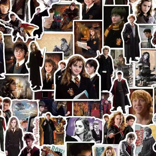 Genuine 50Pcs Harry Potter Series Sticker Cartoon Stationery Decal For Scrapbooks Phones Guitars Skateboards Decorative Stickers