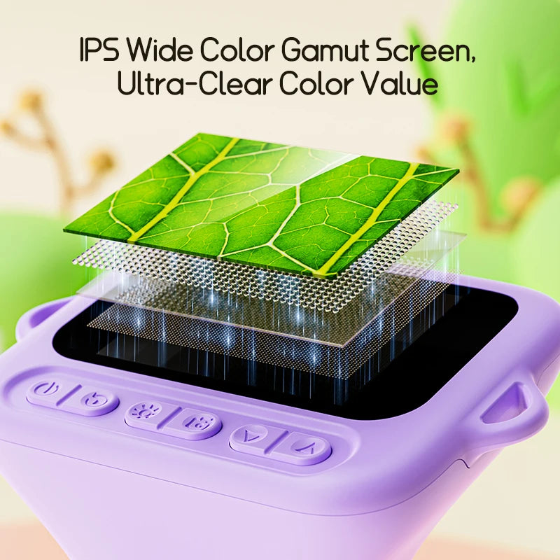 1000x Digital Microscope For Kids 2-Inch IPS Screen 2MP Optical Lens With Camera And Video Function for Christmas Birthday Gift