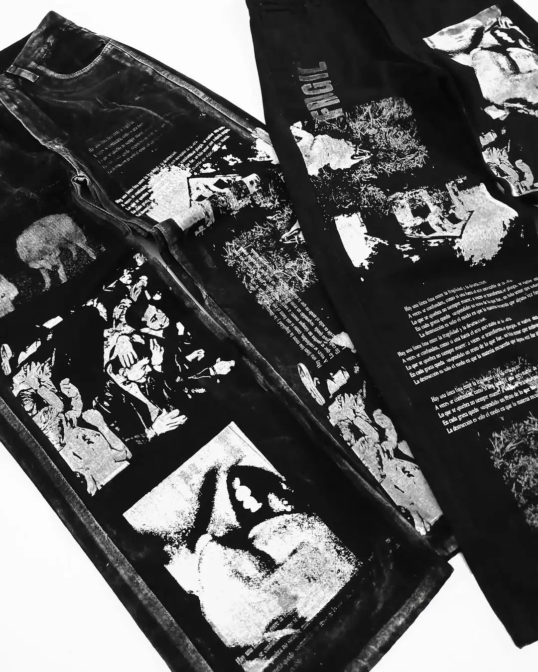 European and American hip-hop classic black straight leg loose jeans men's new Y2k high street design low waist wide leg pants