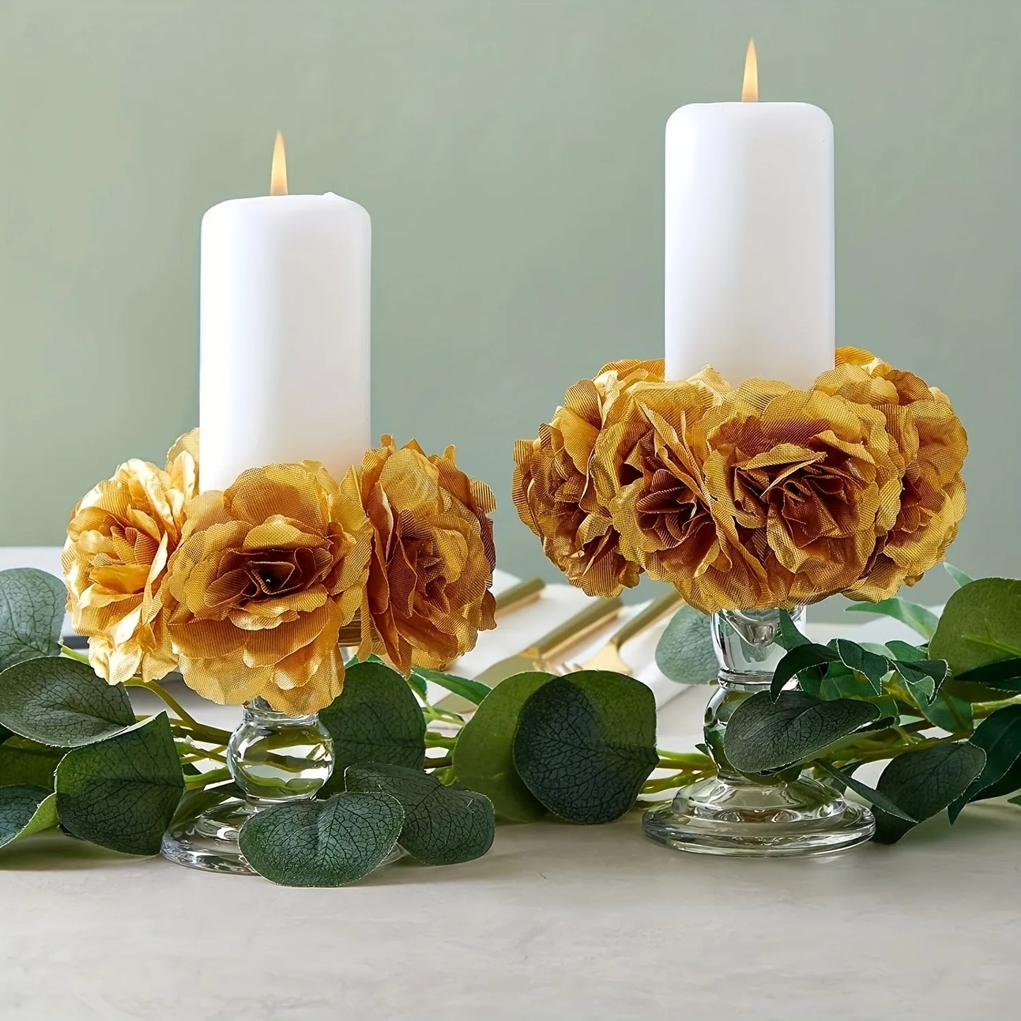 30Pcs Gold Artificial Flowers 8CM Fake Flower  Christmas Decoration Xmas Tree for Home Decor New Year 2026 Gifts Accessories