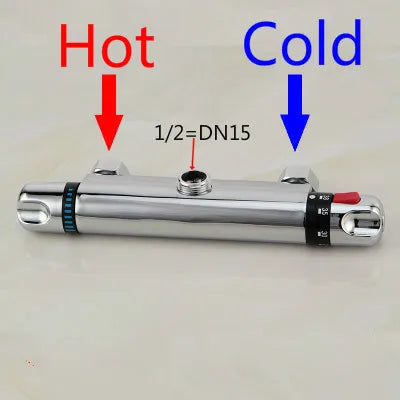 Brass Intelligent Thermostatic Shower Faucet Concealed Hot and Cold Water Mixing Valve Temperature Control Valve  Chrome Plated