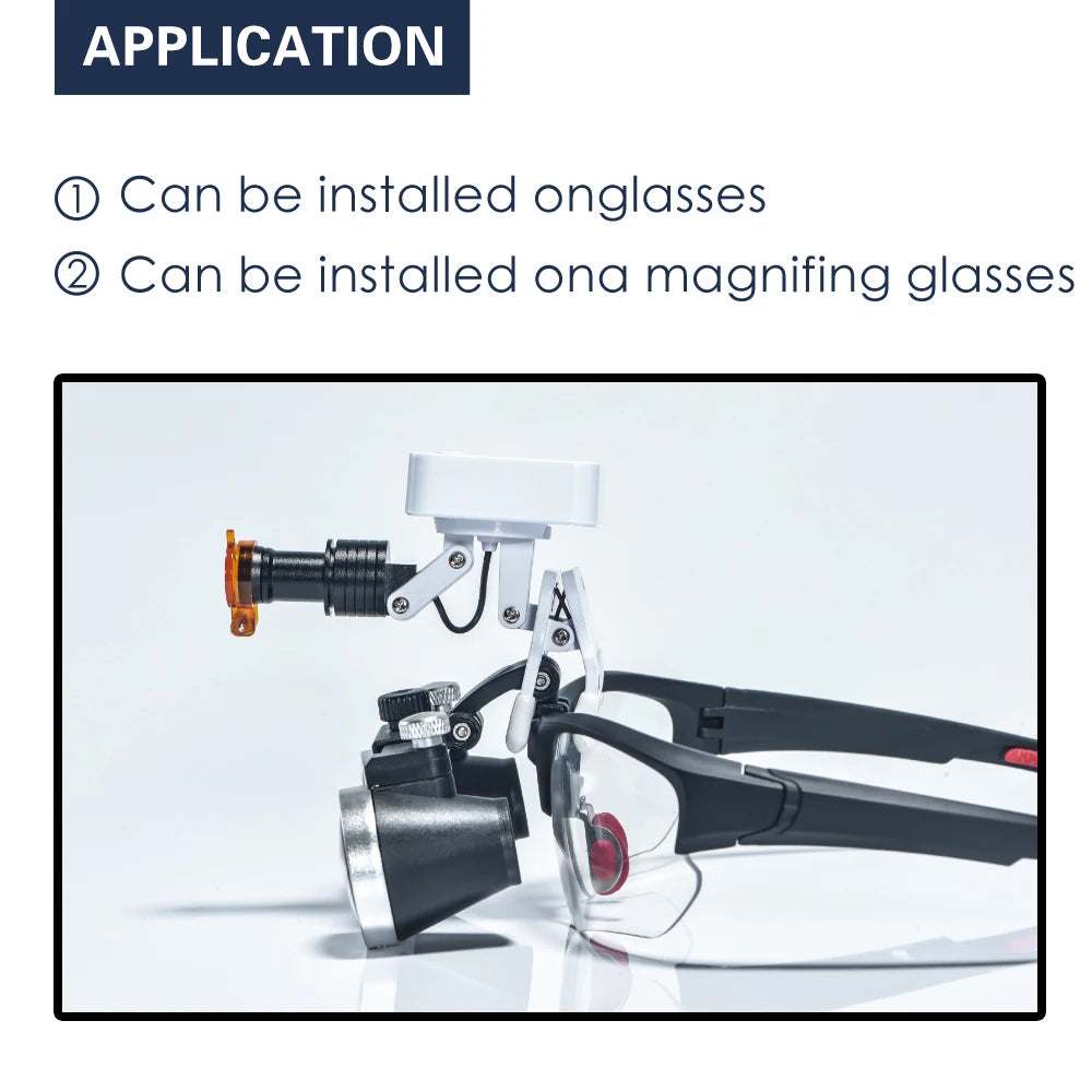 XND Wireless Clip On Headlights Medical 5W LED Oral Surgery Lights with 2 Magnetic attraction Batteries for Glasses Use