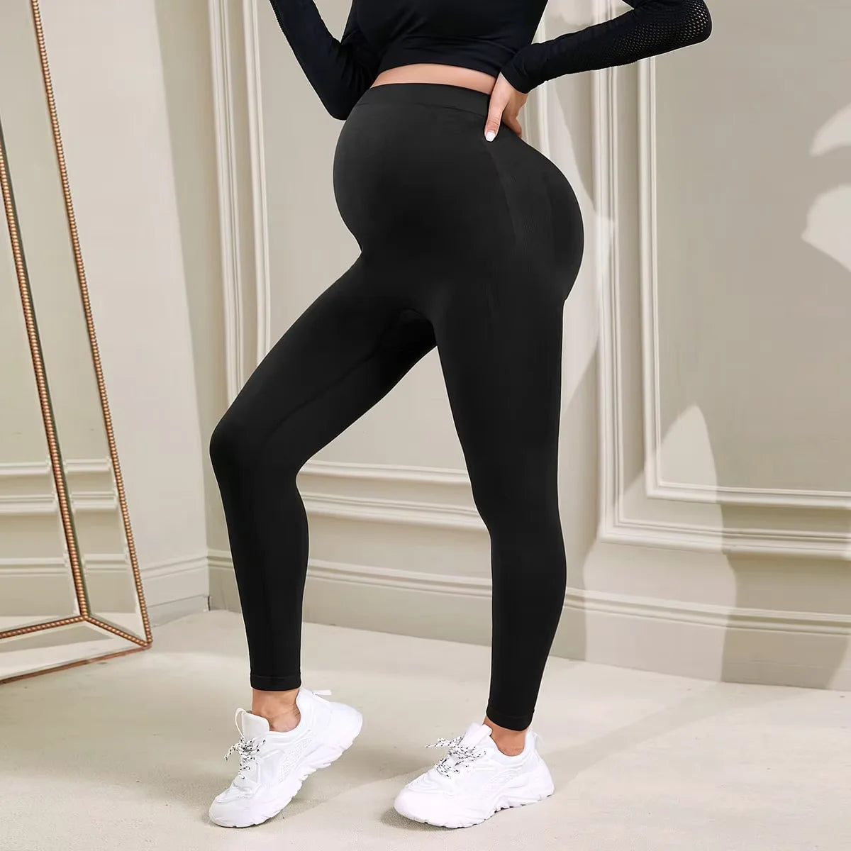 Pregnant women high waist support abdominal exercise yoga leggings