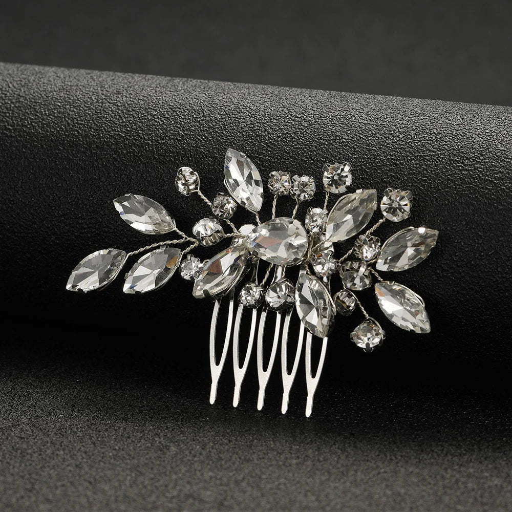 Wedding Hair Combs Hairpins Clips for Bride Women Girls Hair Jewelry Accessories Bling Rhinestone Headpiece Hair Styling Jewelry
