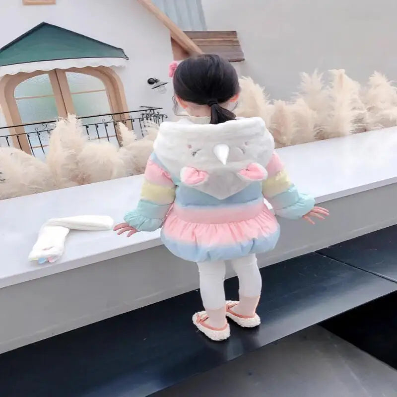 Girls' Cotton Clothing Winter Clothing 2025 New Stylish Korean Version Children's Clothing Kawaii Casual Coat Set Fashion Padded